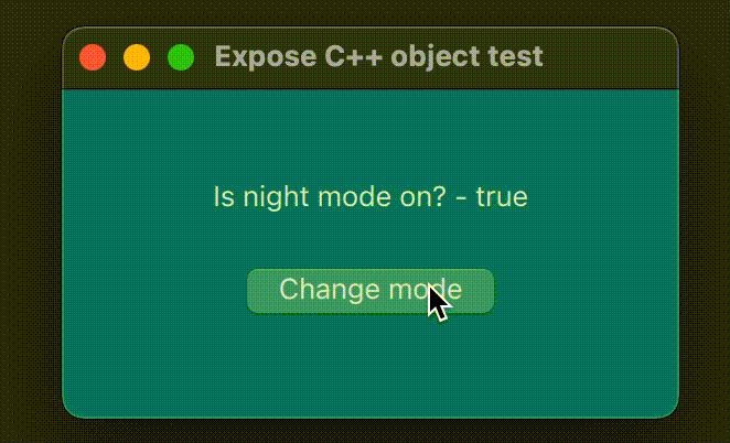 Expose C++ object test
